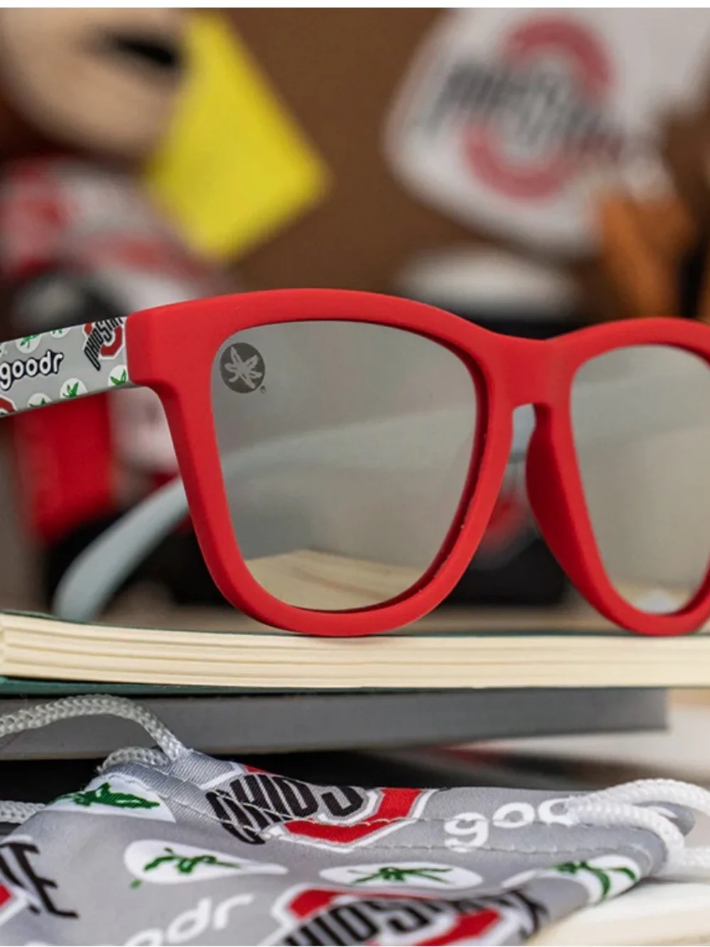 NWT Goodr sunglasses with Ohio State logo on side. Brand new never worn. Unisex
